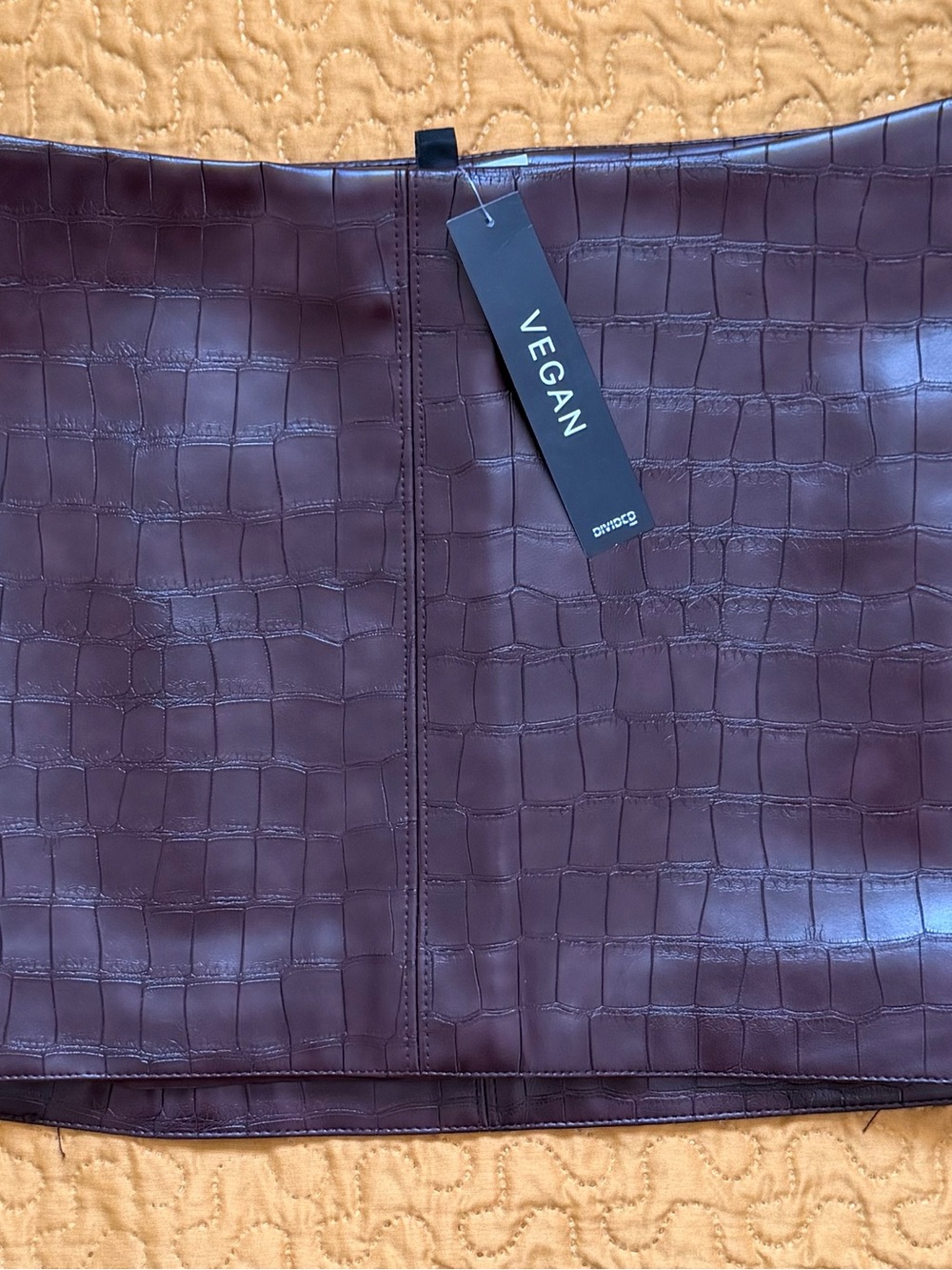 DIVIDED H&M Chocolate Brown Faux-Croc Mini Skirt
